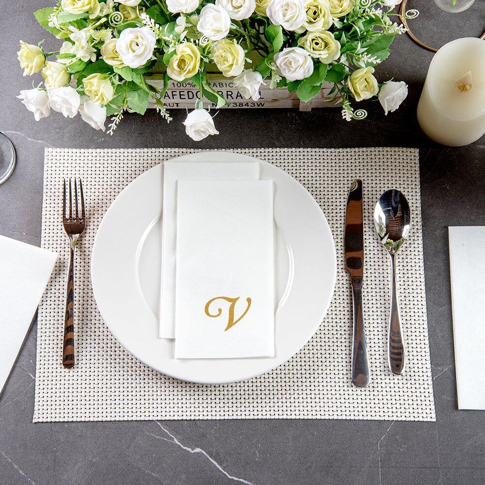 Soft and Resistant Airlaid Napkins English Letter Hot Stamping