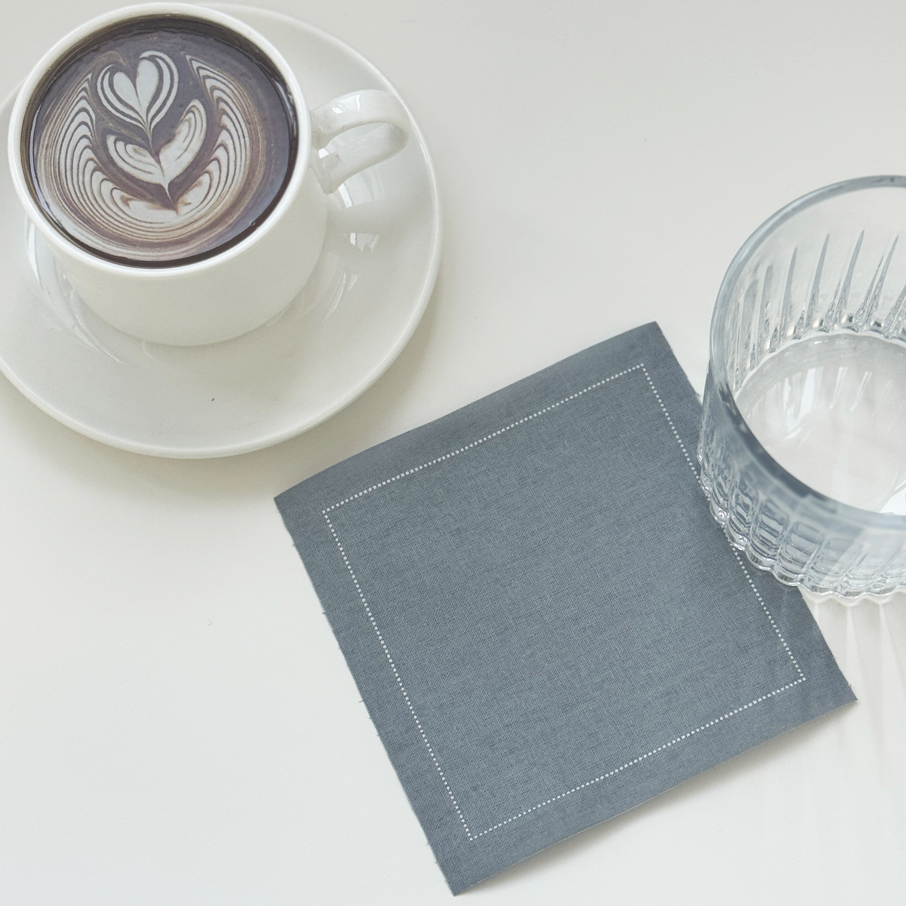 Light Grey Cloth Coaster – Reusable Fabric Coaster for Hotels & Cafés