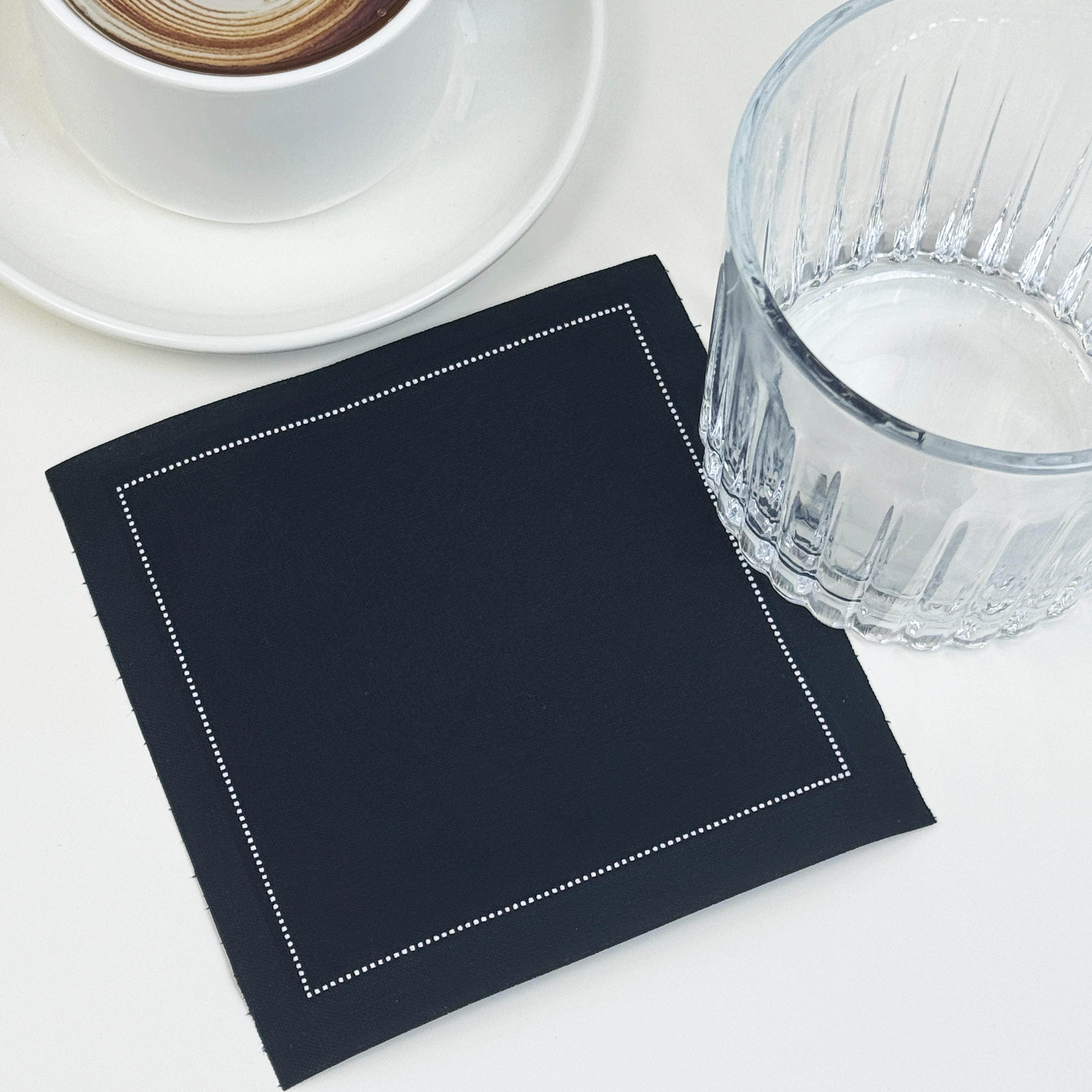 Black Cloth Coaster – Custom Reusable Fabric Napkins for Hotels & Restaurants
