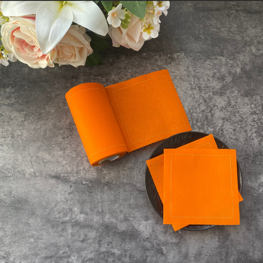 Orange Cloth Napkin - Imprint Your Logo As Request