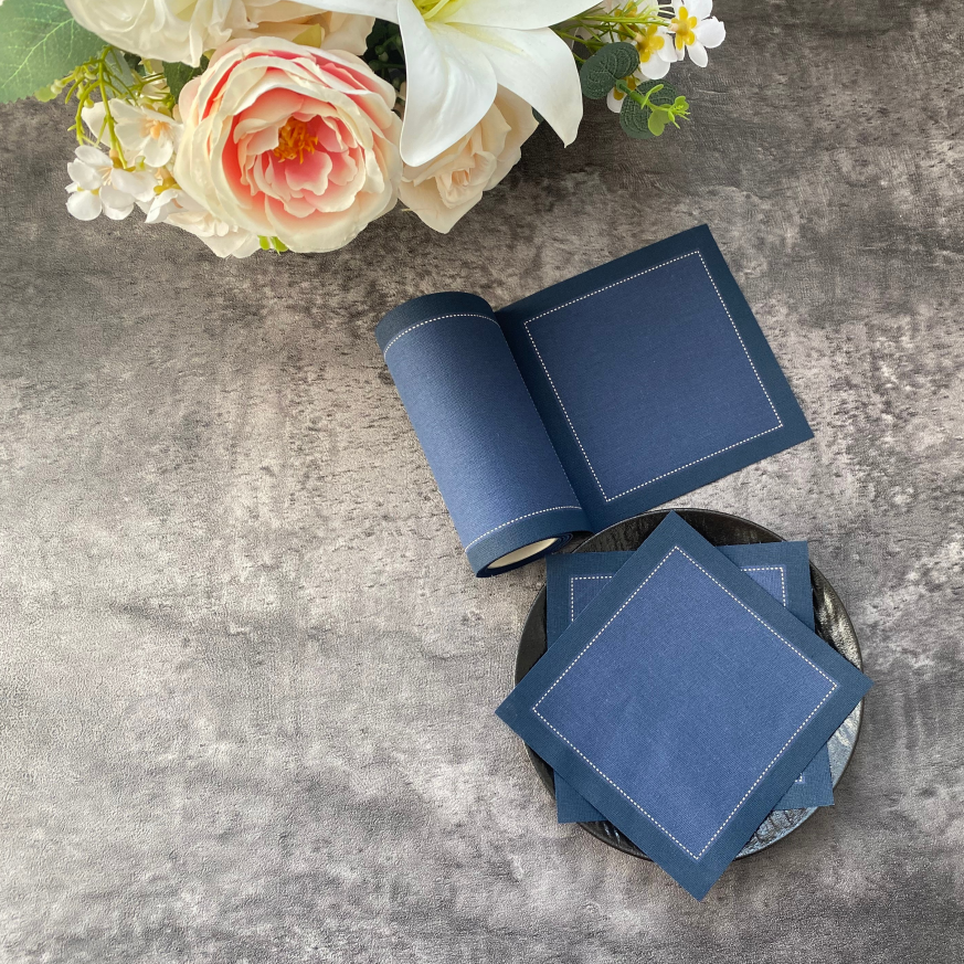 Navy Blue Cloth Napkin – Custom Repeated Use Fabric Napkins for Hospitality