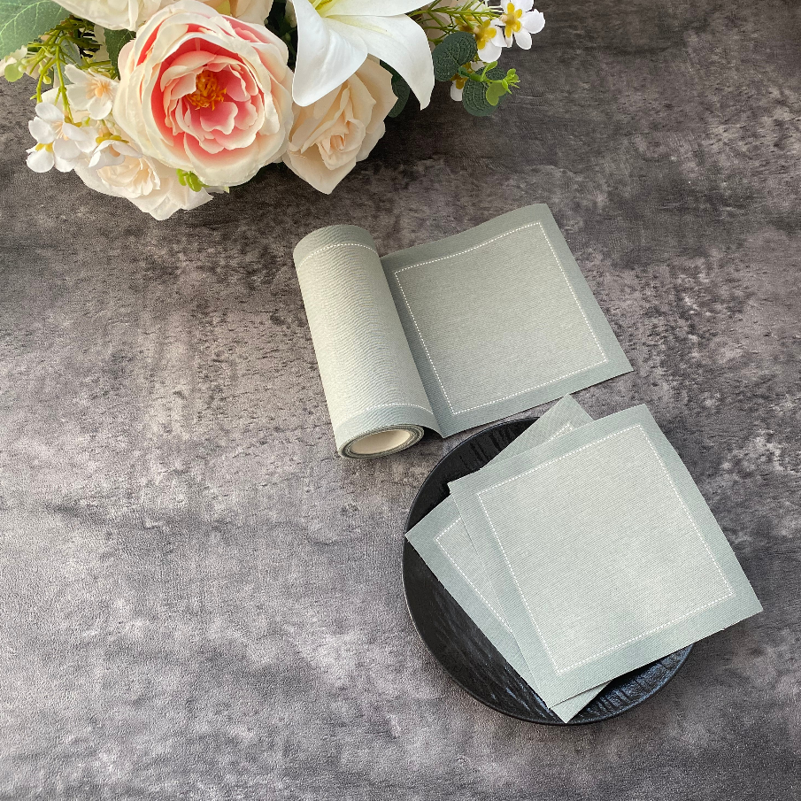 Two-Tone Grey Linen Cloth Napkin: Elevate Dining with Textured Sophistication