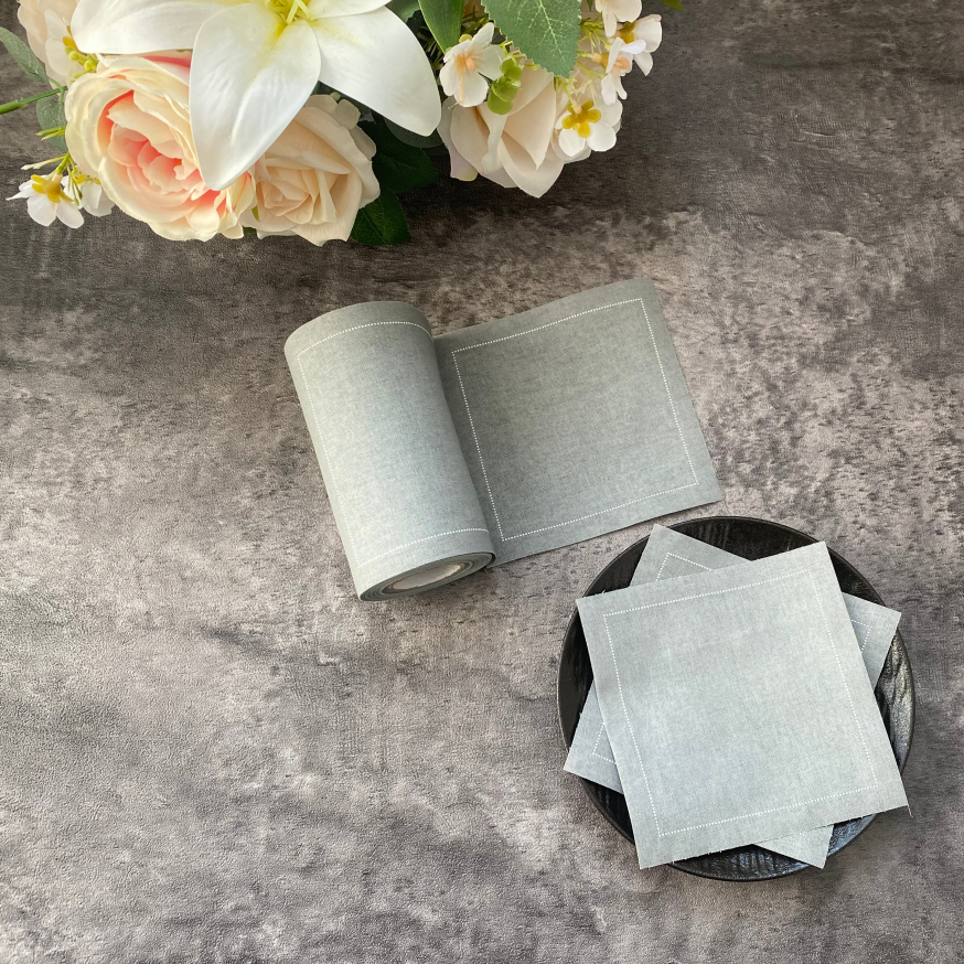 Linen Style Grey Cloth Napkin With Luxurious Dinner Experience For Guests