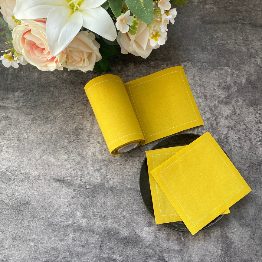 Cutomized Turmeric Cloth Napkins Washable for Long-time Use