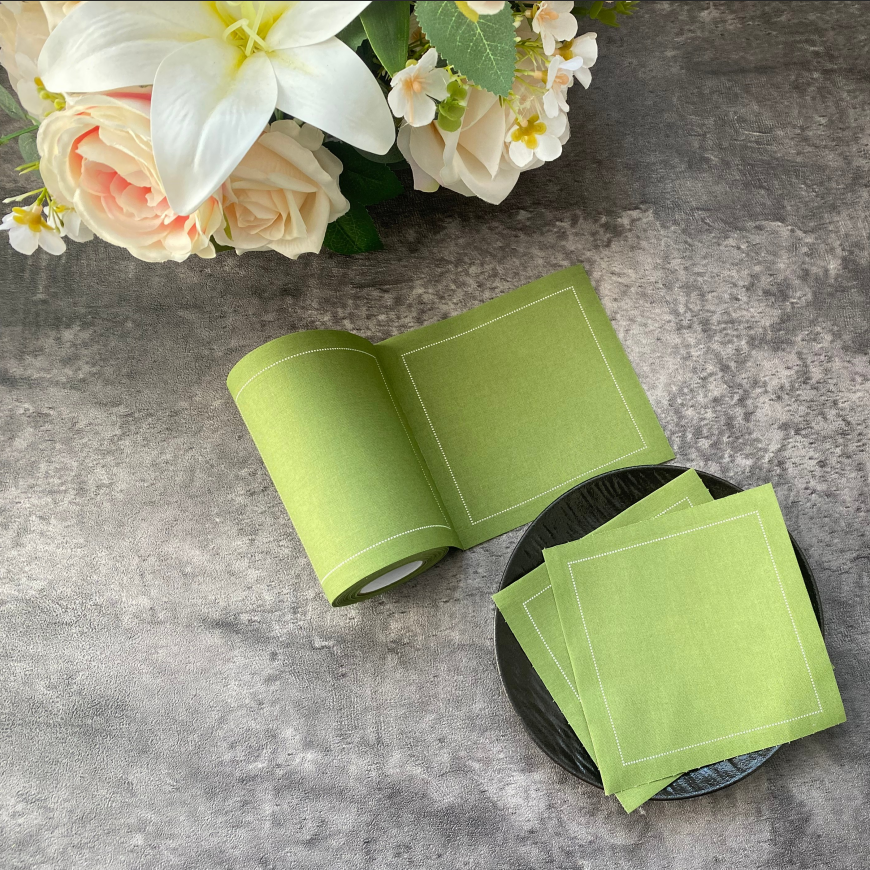 Green Avocado Cloth Napkins - Washable Reusable Dinner Napkins for Home Decor Restaurant Party