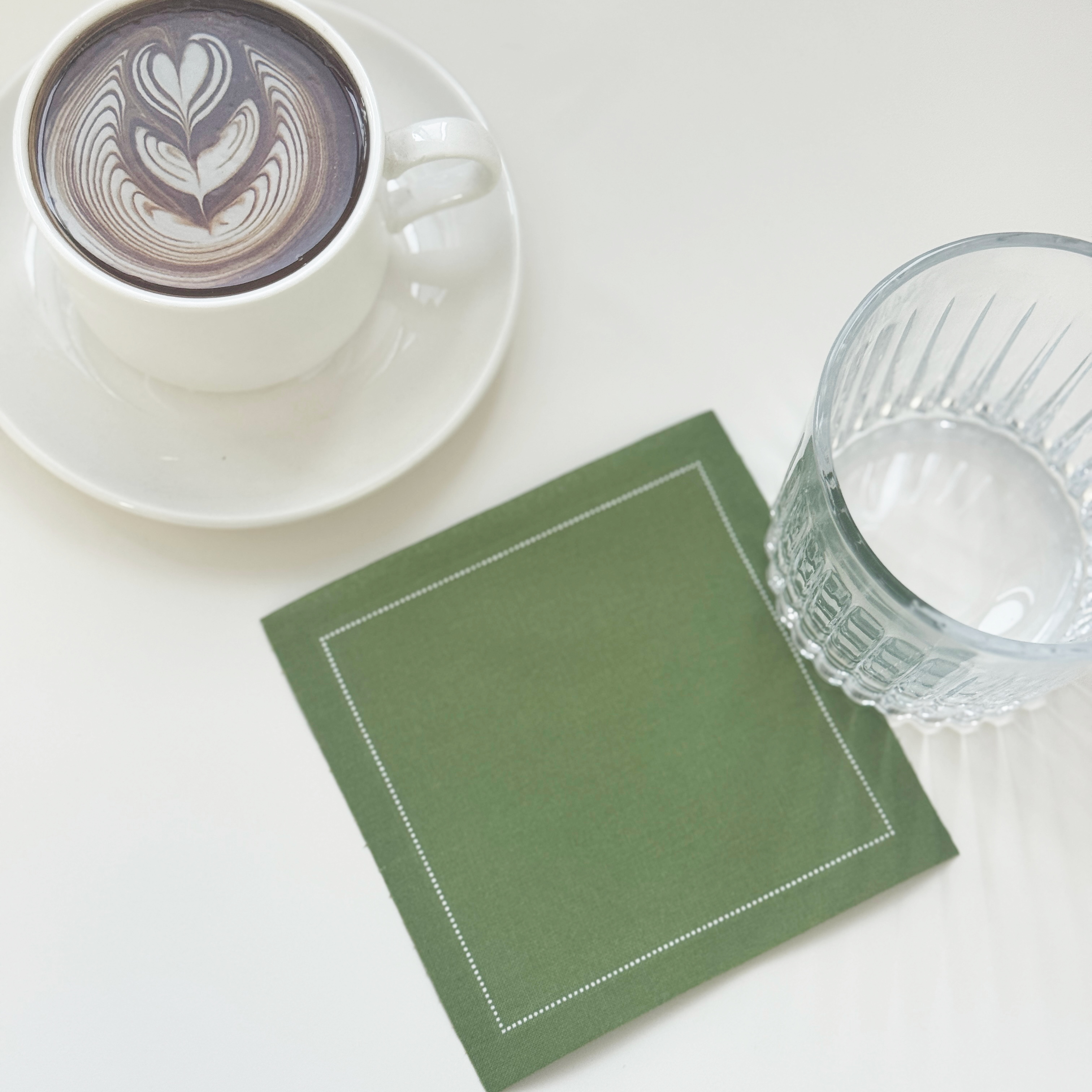 Custom Avocado Green Cloth Coaster – Eco-Friendly Fabric Coaster for Café & Bistro