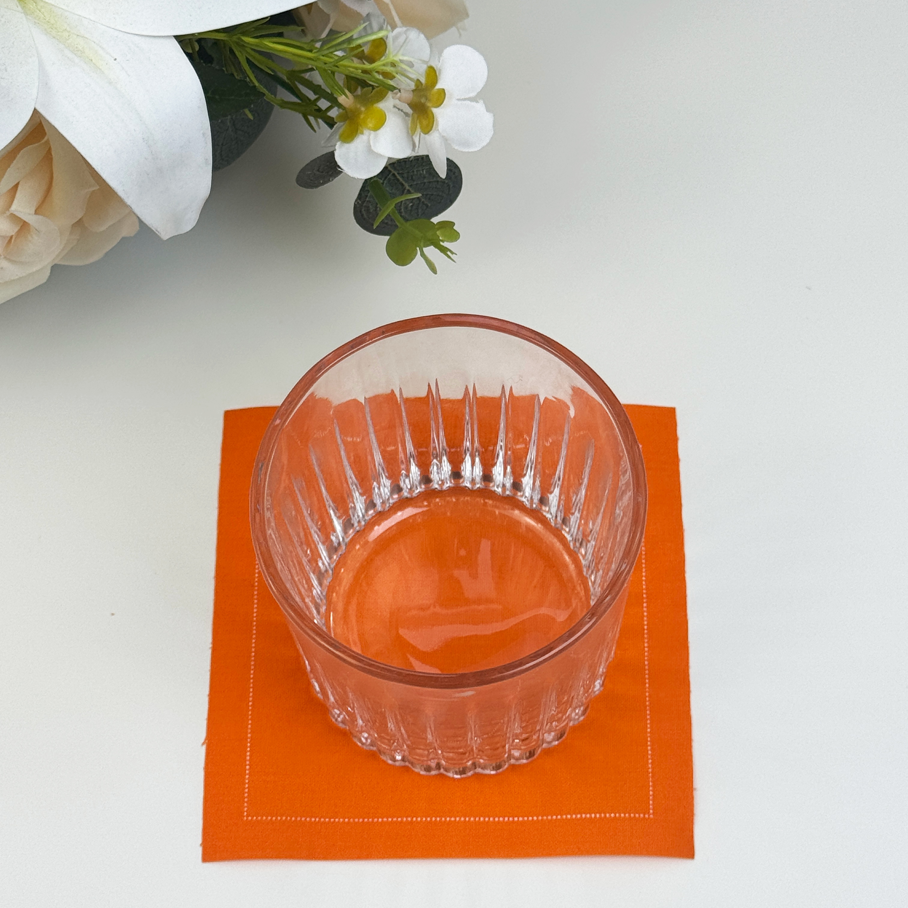 Custom Orange Cloth Coaster – Vibrant Fabric Coaster for Dining & Events