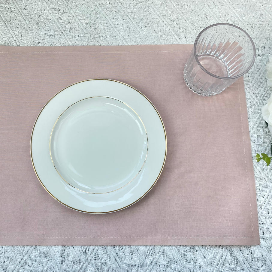Commercial-Grade Light Pink Cloth Placemats | High-Traffic Hotel & Restaurant Table Linens