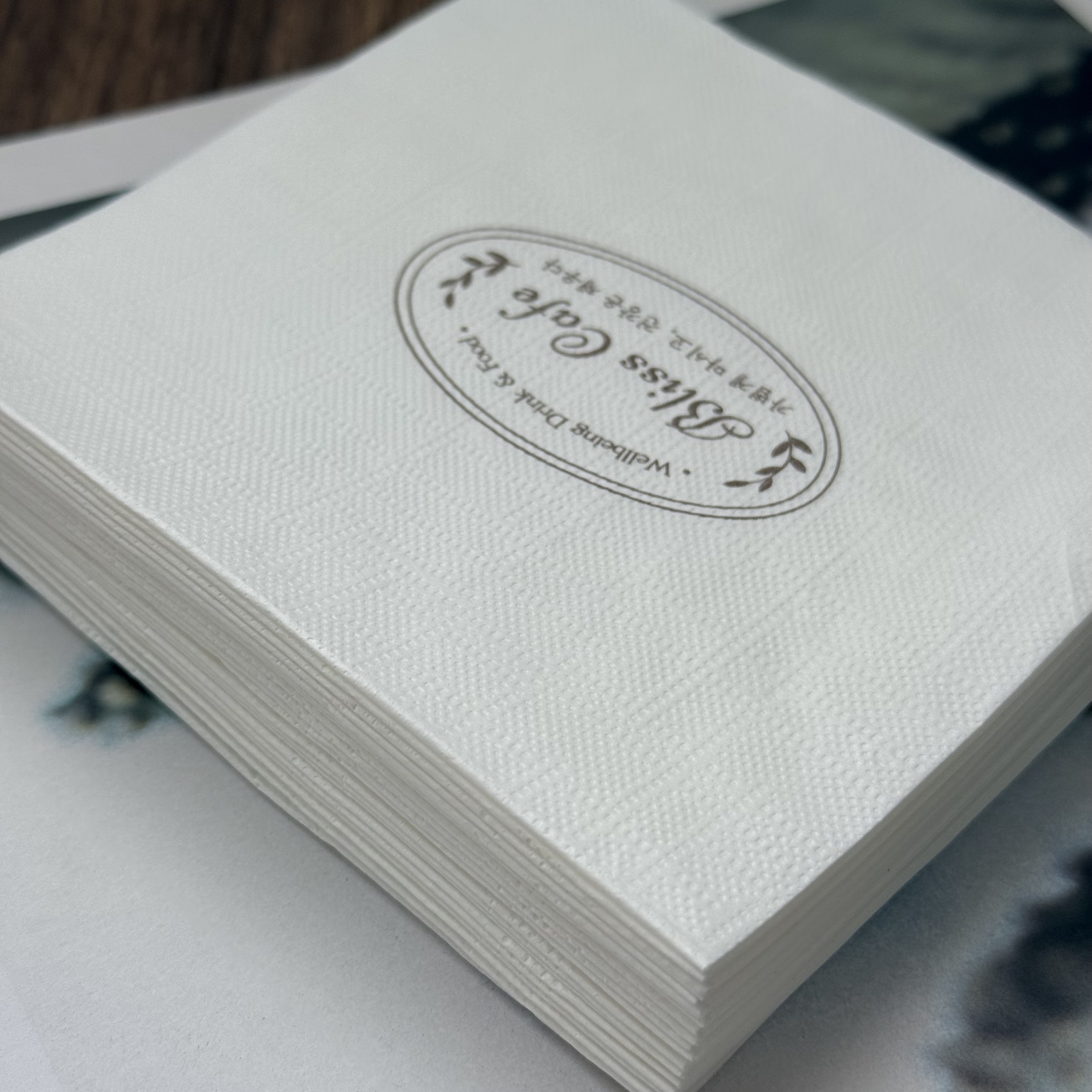 Eco Luxury Printed Cocktail Napkins 2Ply For Coffee Shop