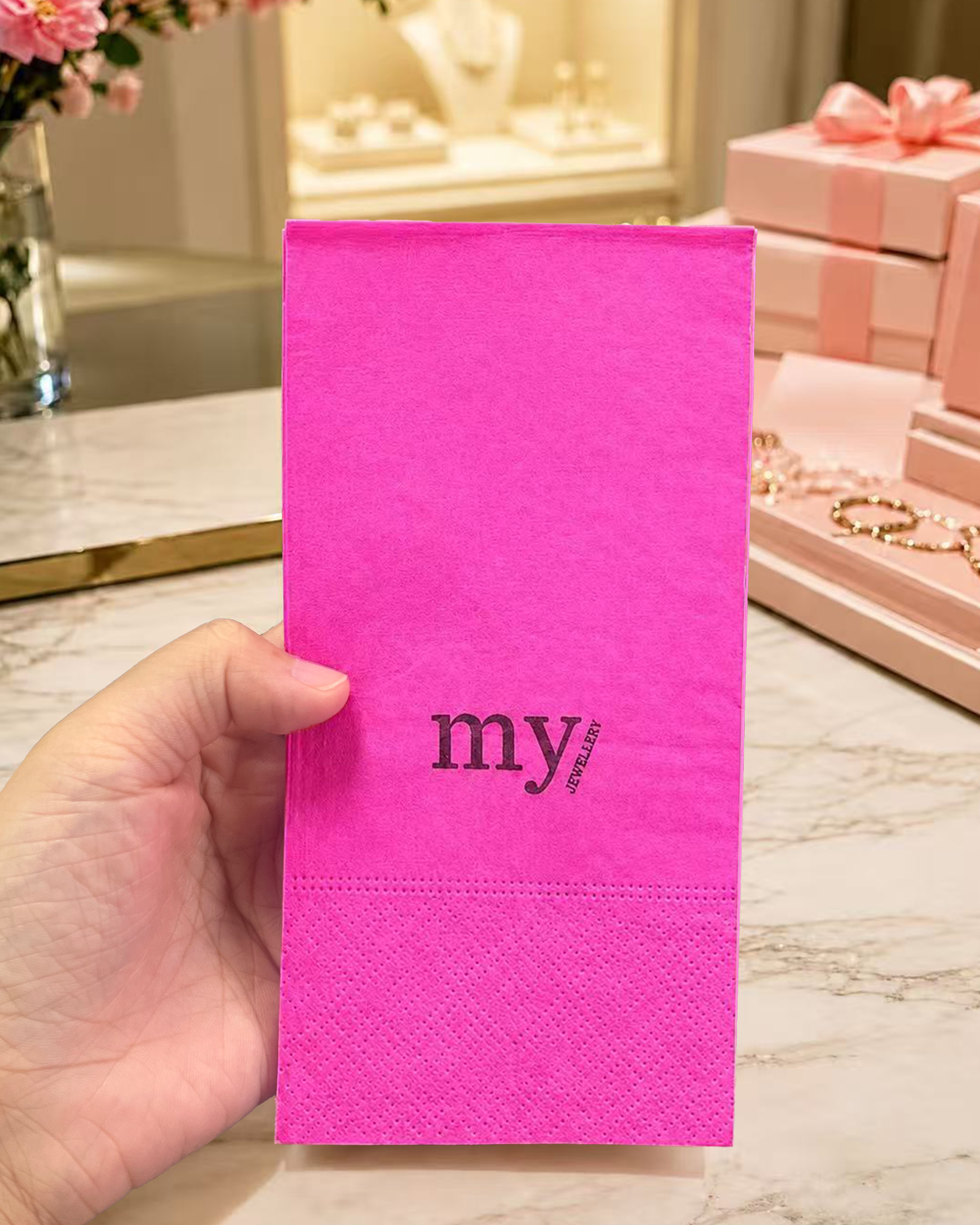 Personalized 33 cm Square Napkins, 1/8 Fold, Custom 