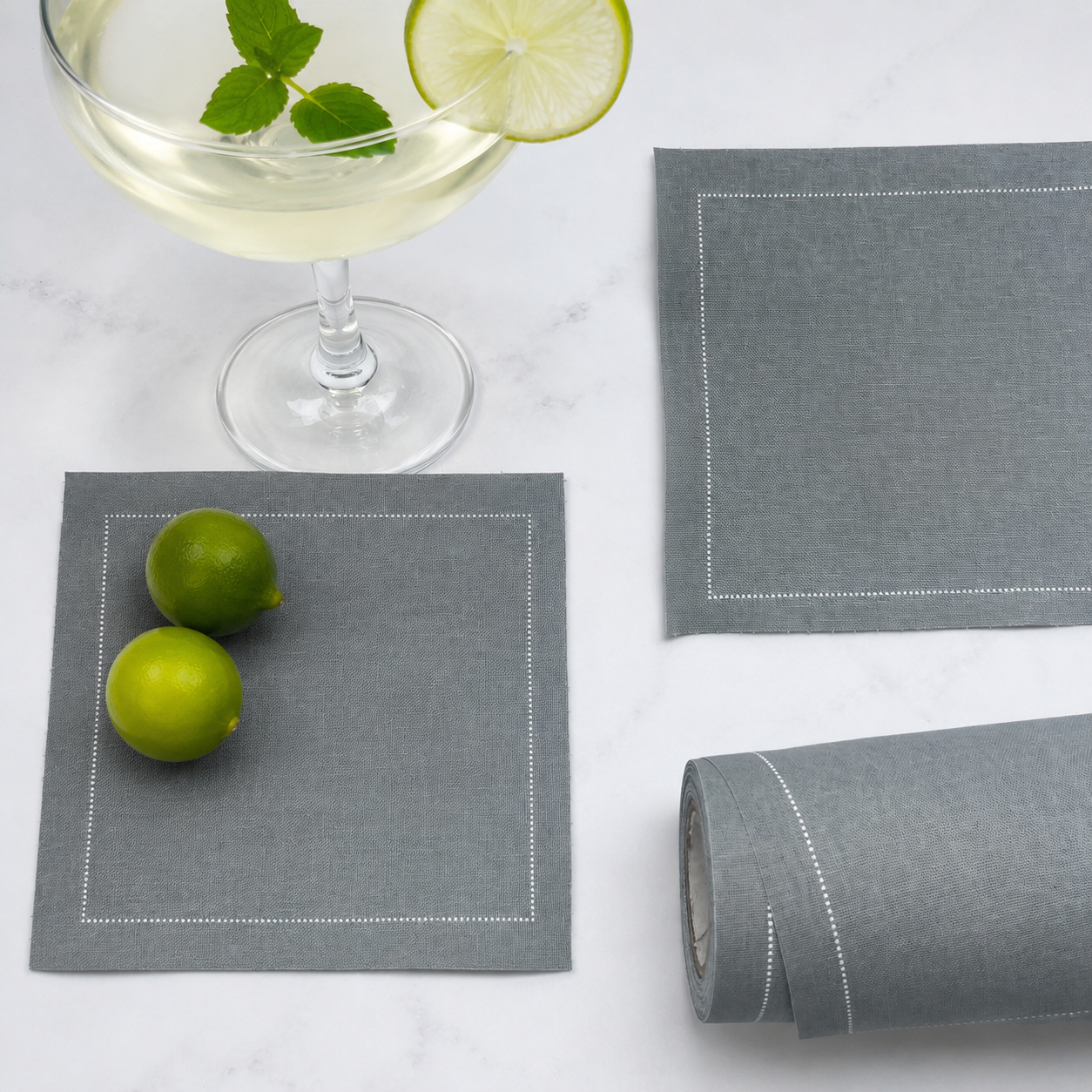 Light Grey Cloth Coaster – Reusable Fabric Coaster for Hotels & Cafés