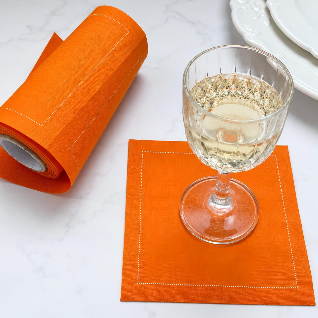 Custom Orange Cloth Coaster – Vibrant Fabric Coaster for Dining & Events