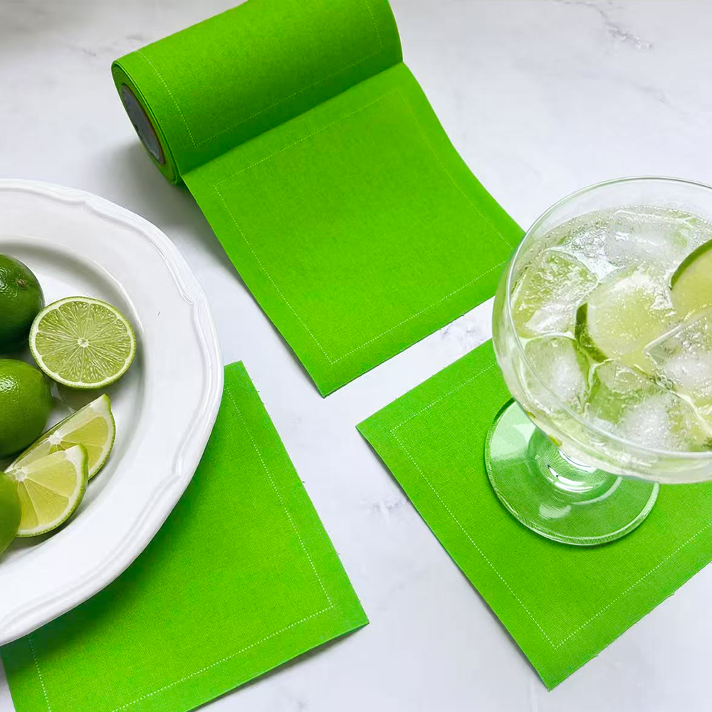 Custom Apple Green Cloth Coaster – Reusable Cloth Coaster for Bar & Coffee Shops