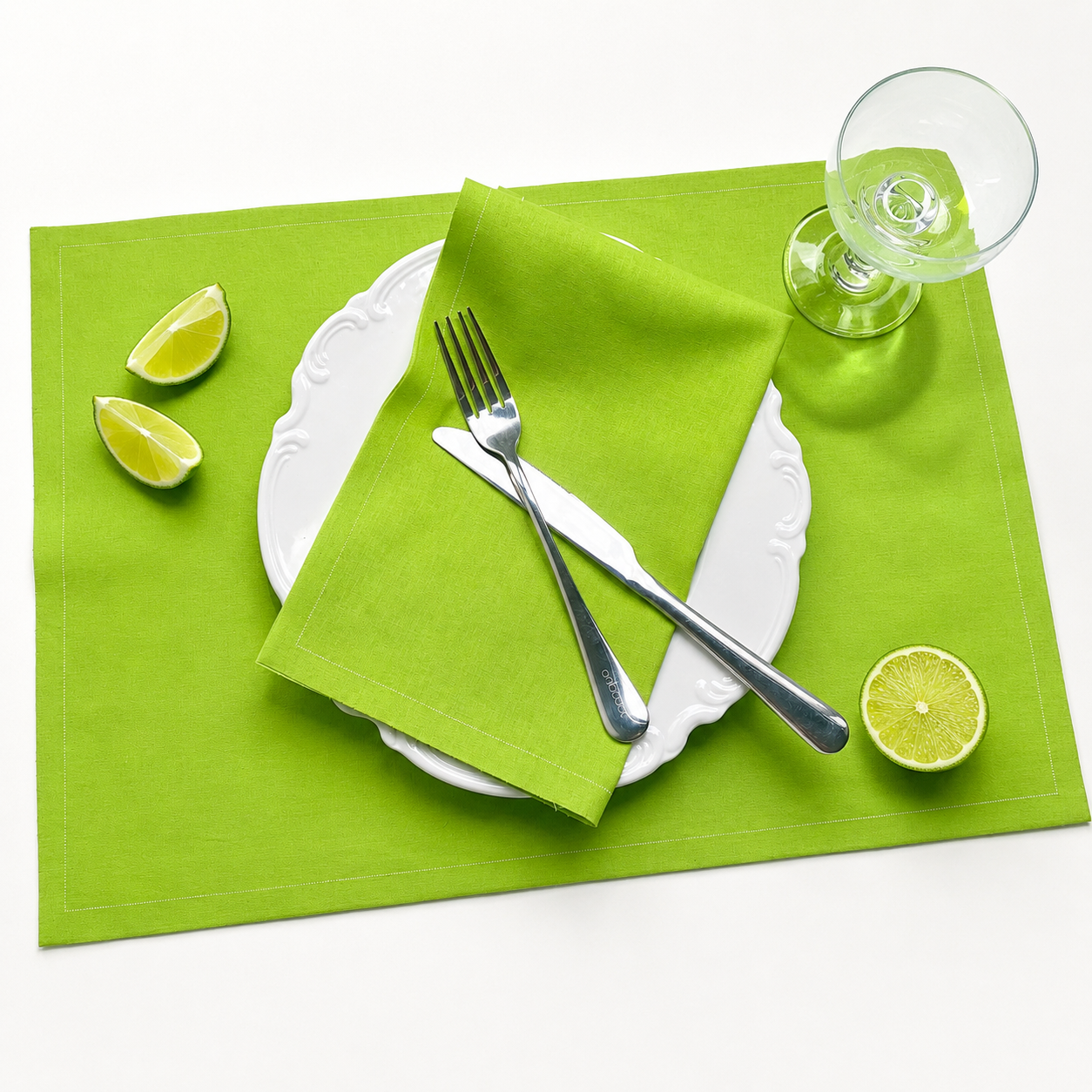 Apple Green Cloth Placemats for Tableware