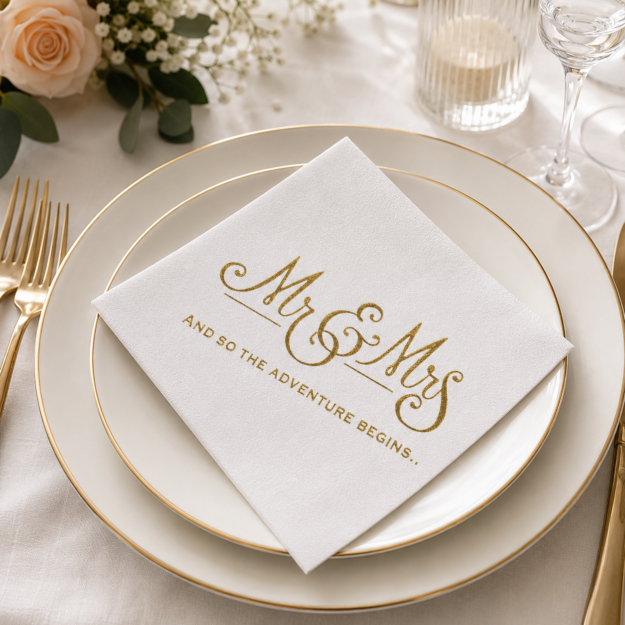 Cocktail Airlaid Paper Napkins with Hot Stamping Highly absorbent 