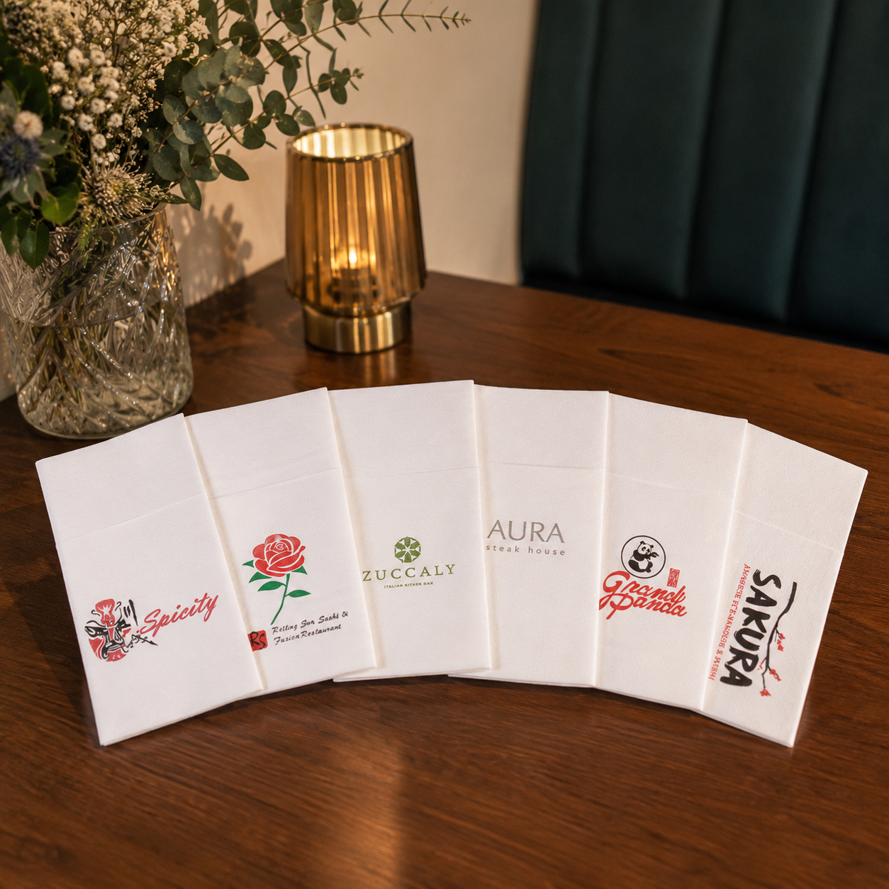 Custom Design Soft Airlaid Pocket Napkins