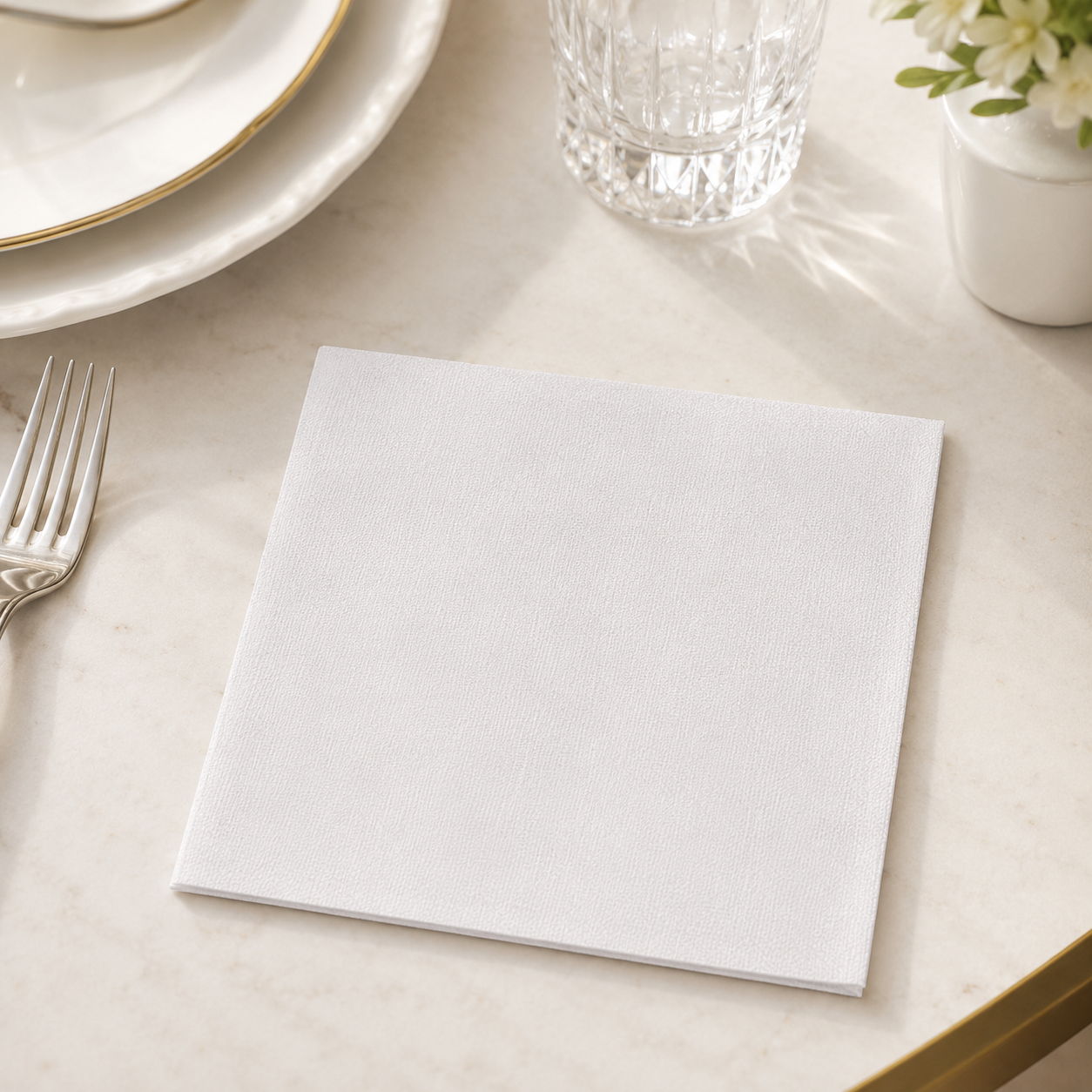White Square Airlaid Napkins for Hospitality