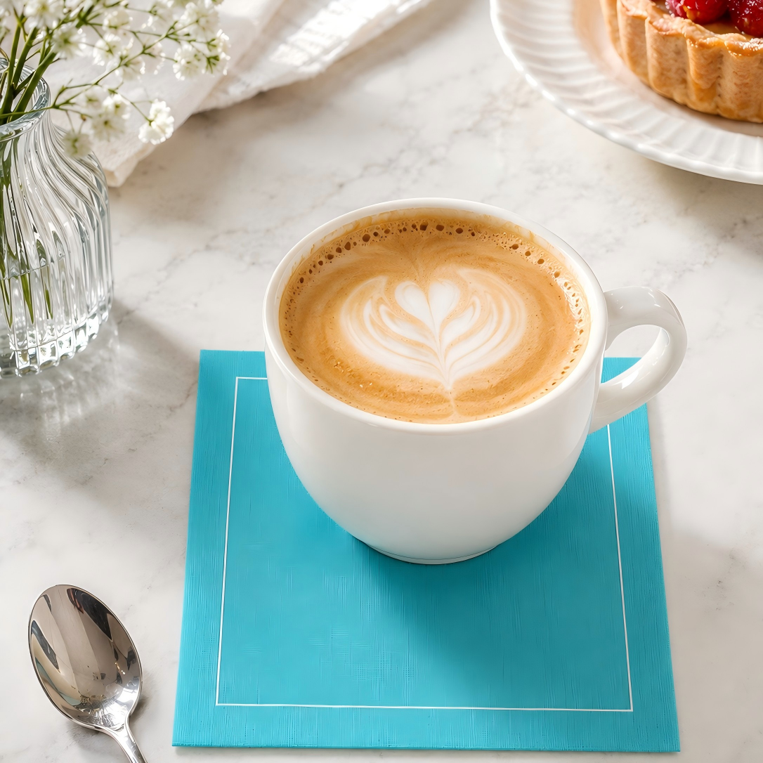 Custom Sky Blue Cloth Coaster - Cotton Coaster for Cafés