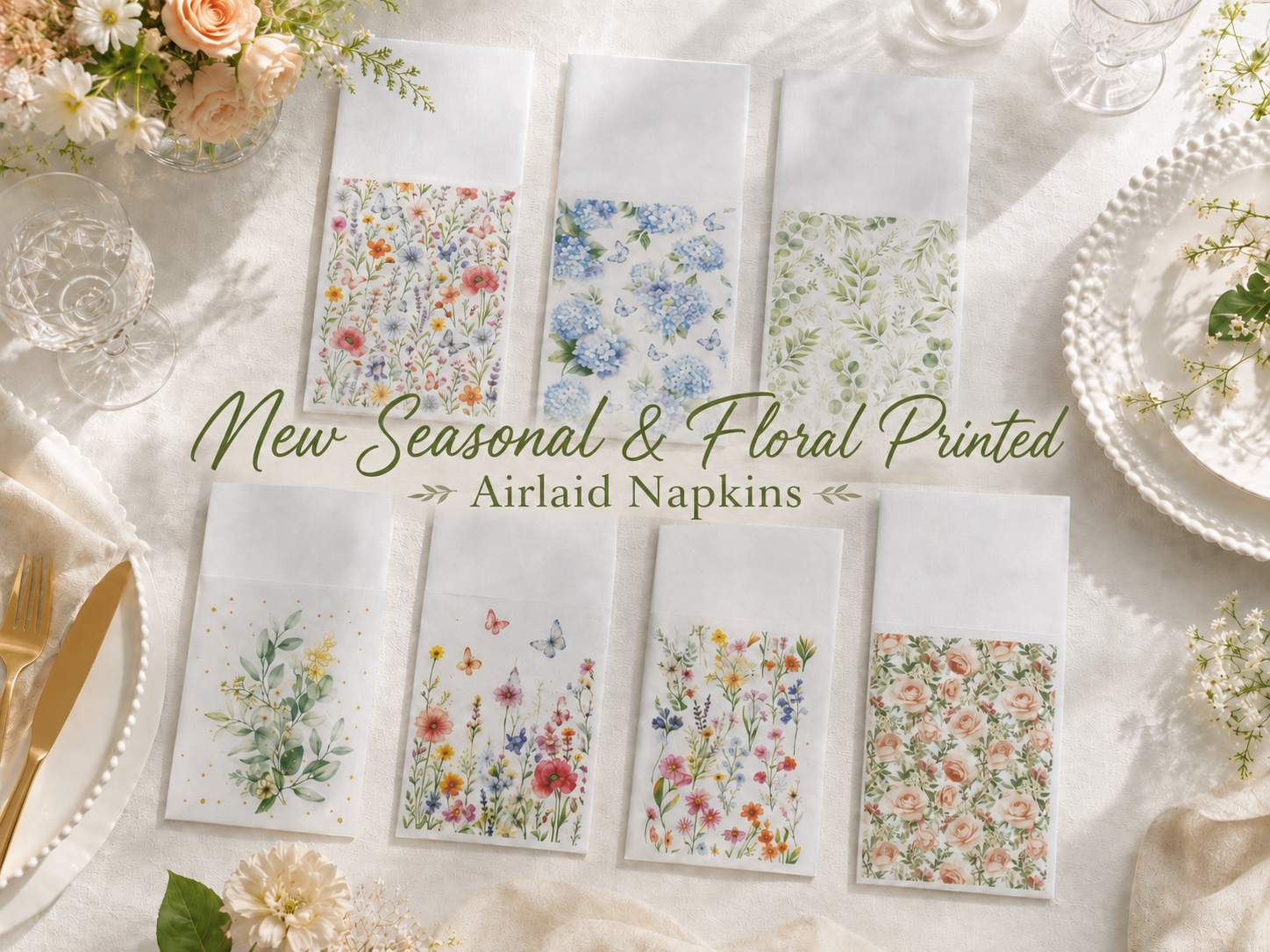 New Seasonal & Floral Printed Airlaid Napkins Released — Continuous Creative Updates Power Table Setting Packaging Innovation